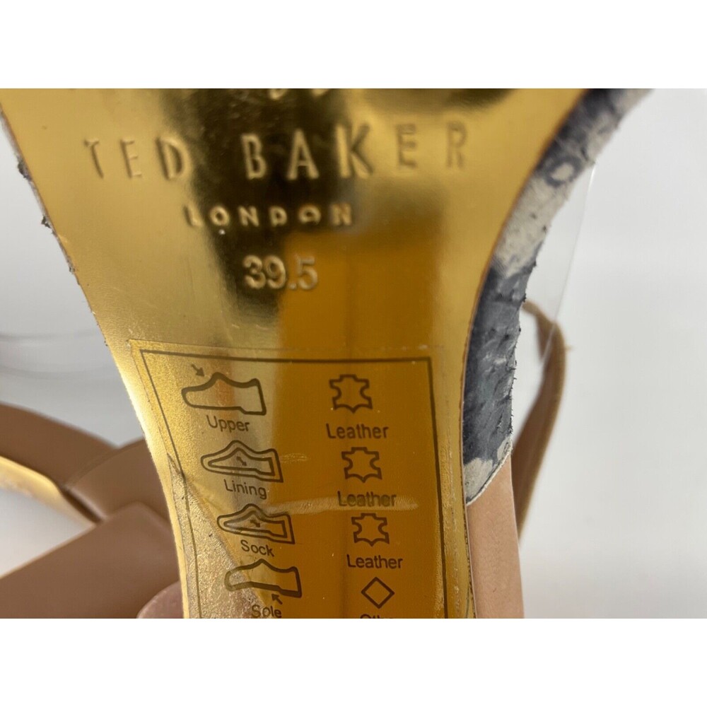 Ted Baker London Aaleyah Leather Dress Block Chunky Sandals Women's Size US 8.5 - Picture 9 of 9